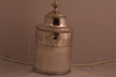 Silver tea canister