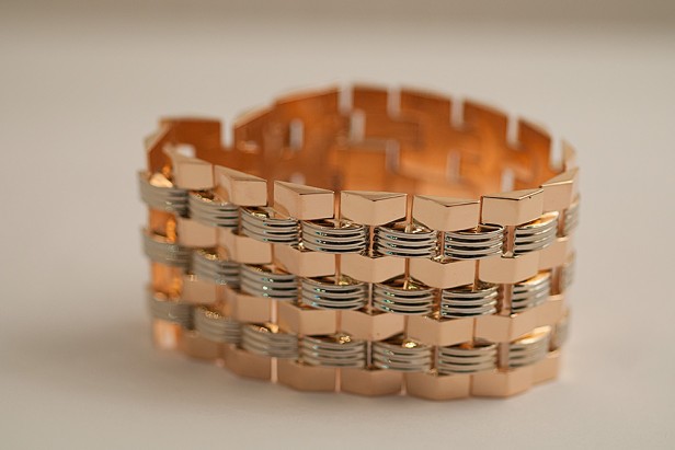 White and yellow gold bracelet