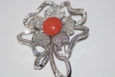 White gold brooch